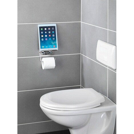 WENKO  Toilettenpapierhalter mit Smartphone-Ablage Edelstahl, rostfrei 5
