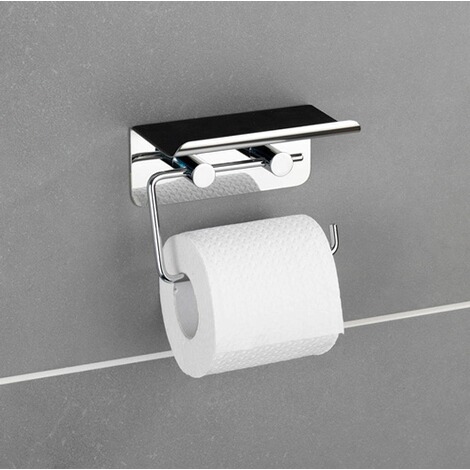 WENKO  Toilettenpapierhalter mit Smartphone-Ablage Edelstahl, rostfrei 7