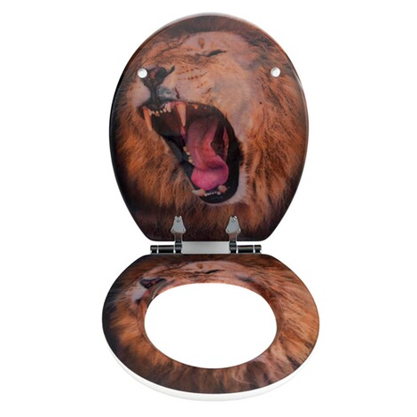 WENKO  WC-Sitz Lion mit 3D-Effekt, MDF, mit Absenkautomatik 3