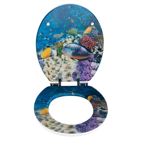 WENKO  WC-Sitz Fish mit 3D-Effekt, MDF, mit Absenkautomatik 2