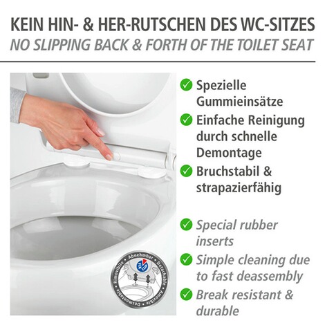 WENKO  Premium WC-Sitz Kos Schwarz, Thermoplast, mit Absenkautomatik 3