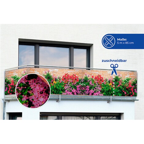 Maximex  Sichtschutz Mauer-Blumen 5 m, für Balkon und Terrasse 2