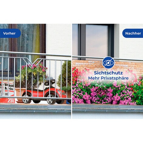 Balkon-Sichtschutz „Blumentrend  Witterungs und UV-beständig Balkon Sichtschutz 
