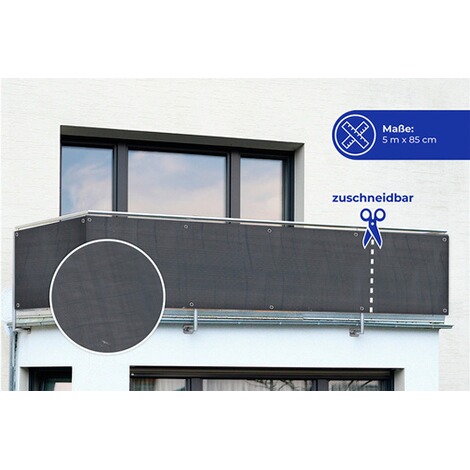Maximex  Balkon-Sichtschutz ANTHRAZIT UNI, UV-beständiger Balkonbespannung 2