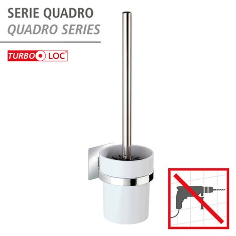 WENKO Turbo-Loc® WC-Garnitur Quadro Befestigen ohne bohren   Toilettenbürste 