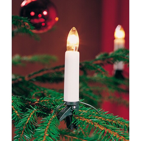 LED Echtwachskerze weiß mit 3D Flamme, Ø ca. 7,5 cm, batteriebetrieben  Höhe ca. 17,5 cm 1