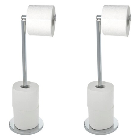 WENKOStand Toilettenpapierhalter 2 in 1 Edelstahl Glänzend, 2er Set 1