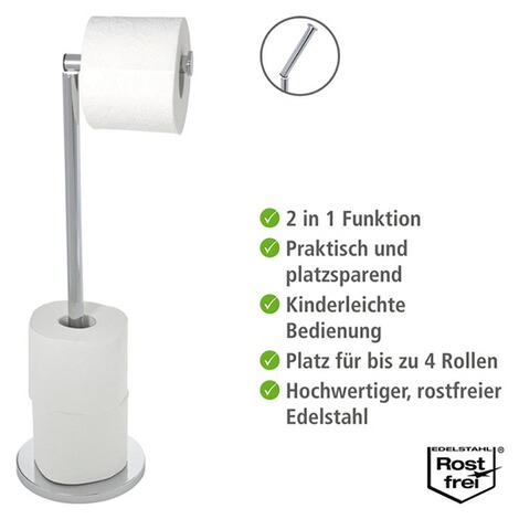 WENKOStand Toilettenpapierhalter 2 in 1 Edelstahl Glänzend, 2er Set 4