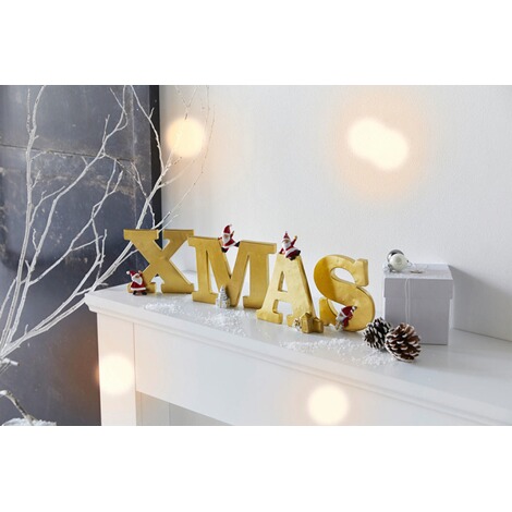 Deko-Objekt-Set, 4-tlg. Buchstaben X-Mas Goldfarben