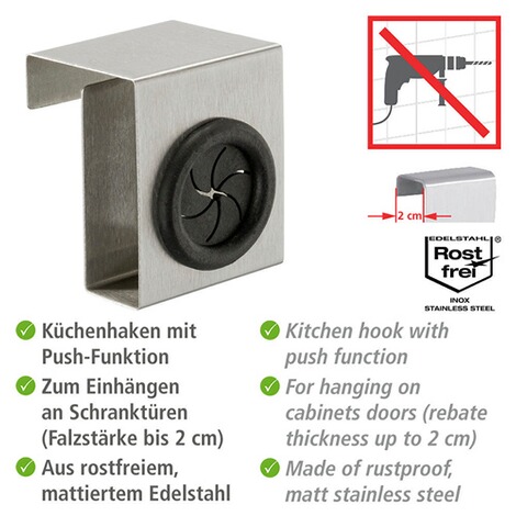 WENKO Küchen- und Türhaken Push, 4er Set, Türhaken online kaufen | Die
