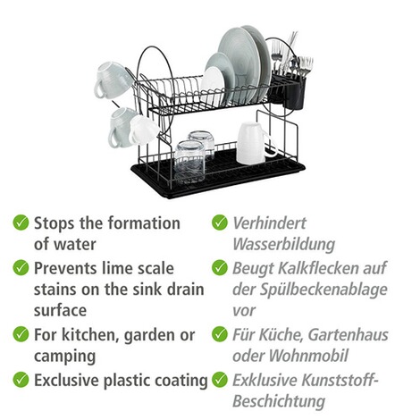 WENKO  Geschirrabtropfer Premium Duo Schwarz, Abtropfgestell 3