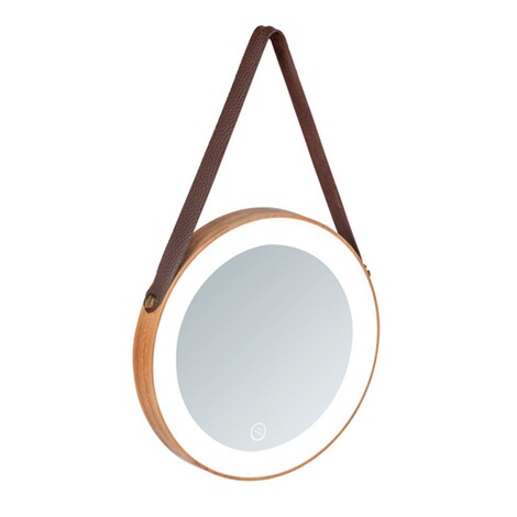 WENKO  LED-Wandspiegel Usini, beleuchteter Spiegel aus Bambus 4