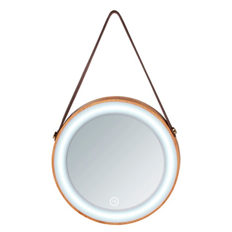 WENKO  LED-Wandspiegel Usini, beleuchteter Spiegel aus Bambus 5