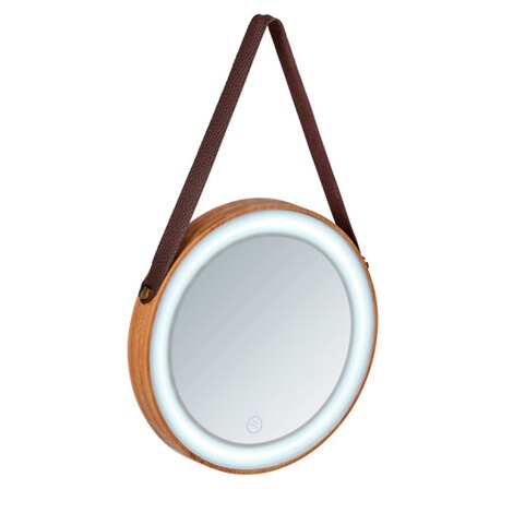 WENKO  LED-Wandspiegel Usini, beleuchteter Spiegel aus Bambus 6