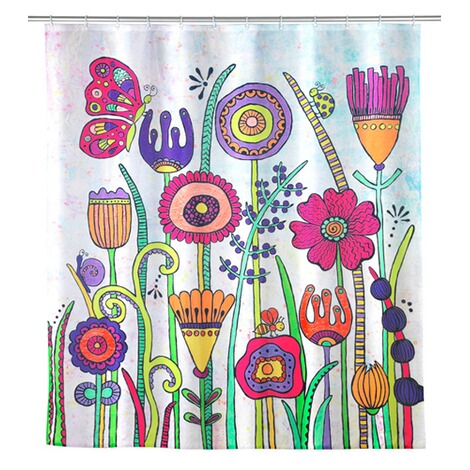 WENKO  Duschvorhang Rollin'Art Full Bloom, Polyester, 180 x 200 cm, waschbar 1