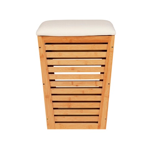 WENKO  Wäschetruhe Bambusa mit Sitzpolster, konische Form, ideal zur Wäscheaufbewahrung 7
