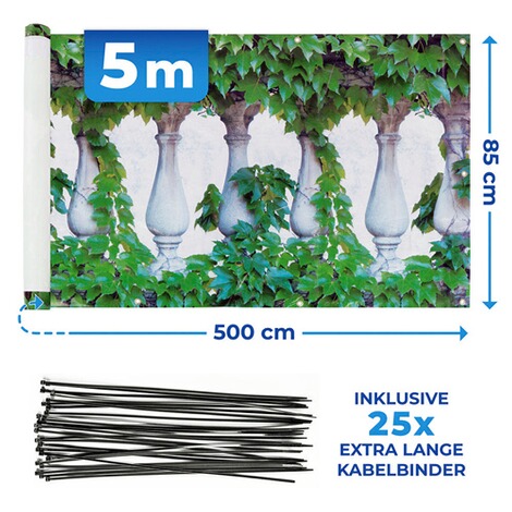 Maximex BalkonSichtschutz naturfrohem EfeuMotiv, 5 m, reißfester