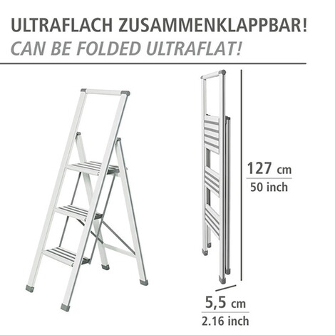 BAOYOUNI Trittleiter, Leicht, Klapptrittleiter, Aluminium Sicherheits
