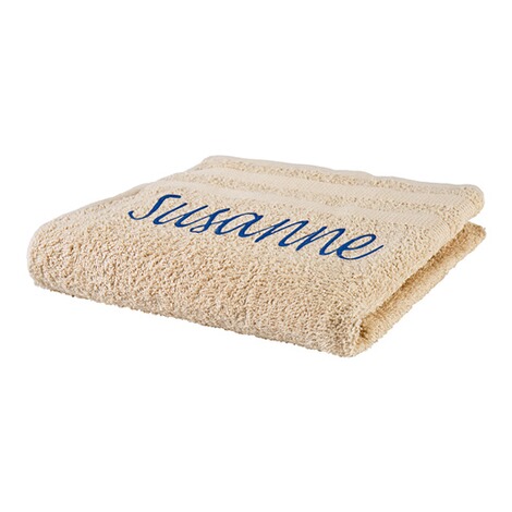Optisplash  handdoek gepersonaliseerd met naam beige 1