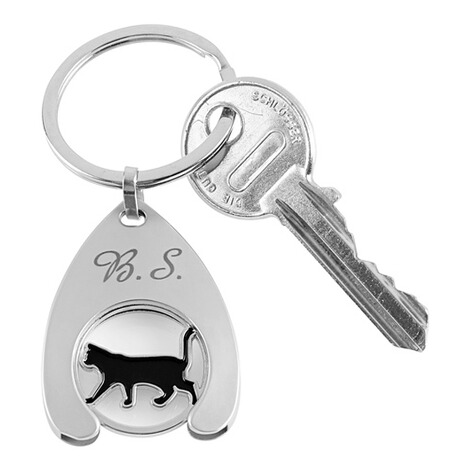 Jeton de chariot personnalisation avec initiales Chat 1