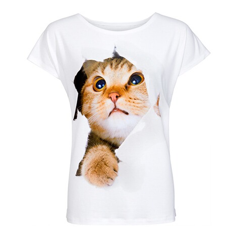 Shirt "Nieuwsgierig katje" 1