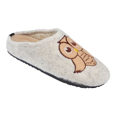 wonderwalk Home  Pantoffel “Uil” grijs 2