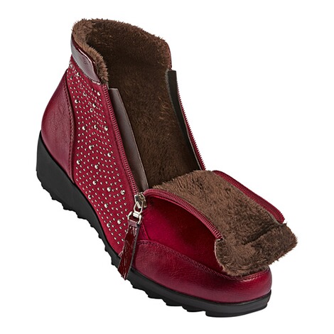 wonderwalk  Dames-enkellaarsjes Rita bordeaux 2