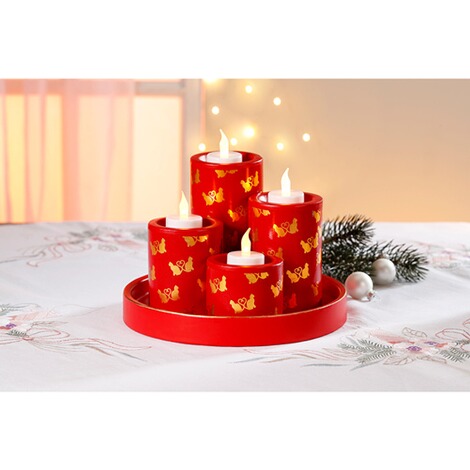 viva domo  Kaarsenplateau Kerstkatten, 5-delig 2