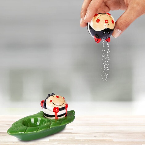Peper- en zout-stel "Lieveheersbeestjes", 3-delig 2