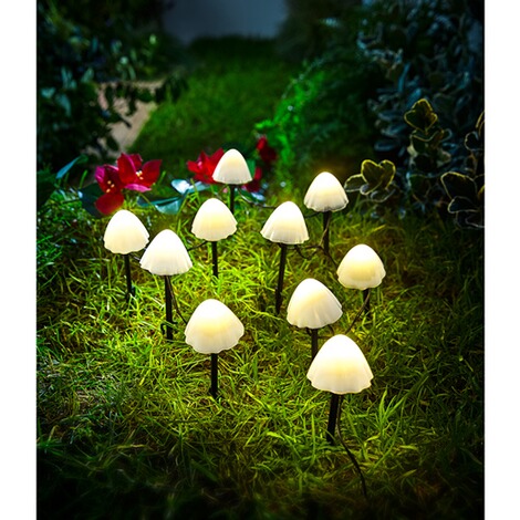 viva domo  ﻿Solar led-paddenstoelen, 10 stuks 2