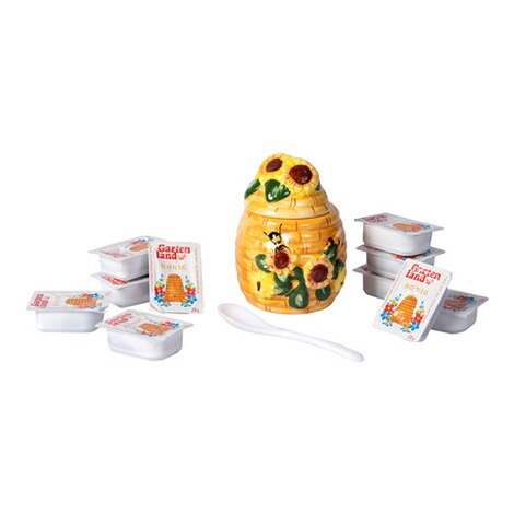 ﻿Honingpot + Gratis 10 portiezakjes honing , 3-delig 2