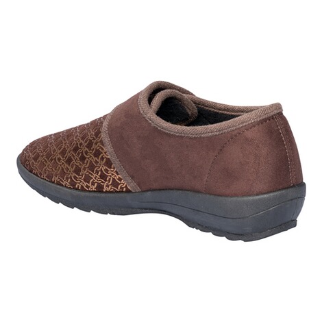wonderwalk Home  Pantoffels met klittenband “Elegant” bruin 2
