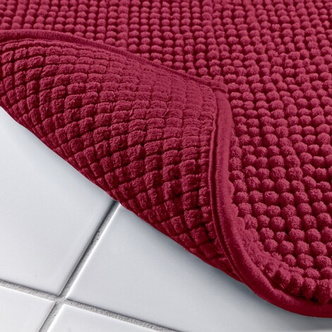 Tapis de bain bordeaux