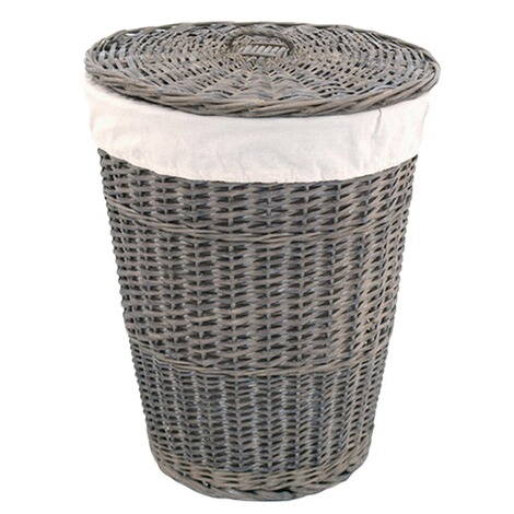 FRANZ MUELLER Wäschekorb rund, grau gekalkt online kaufen | Die moderne