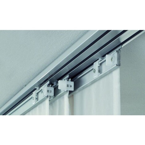 GARDINIA Komplett-Flächenvorhangschiene Atlanta, silber, 3-läufig