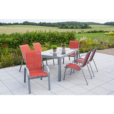 Merxx Gartenmobel Set Amalfi Silber Terracotta 7 Tlg Online Kaufen Die Moderne Hausfrau