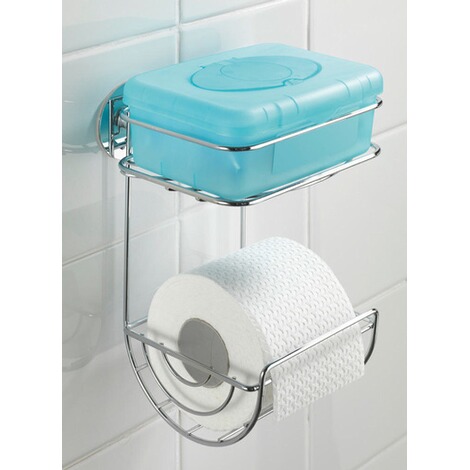 WENKO Turbo-Loc® Toilettenpapierhalter mit Ablage ...