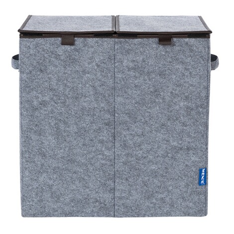 Wenko Waschesammler Filz Duo Grau Braun Waschekorb 2 Kammern 82 L Online Kaufen Die Moderne Hausfrau