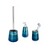 WENKO  Bad-Accessoires Set Pottery Petrol 3-teilig, Zahnputzbecher, Seifenspender & WC-Garnitur 1