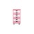 Ladeblok op wieltjes roze/wit 1