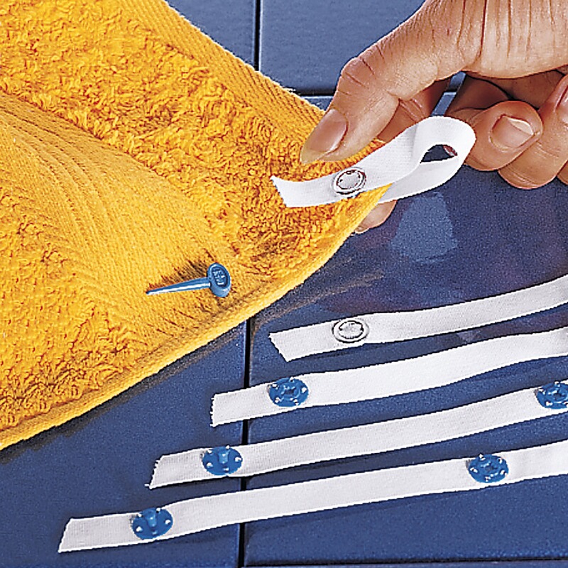 Fix-Aufhänger Handtuchaufhänger aus Stoff mit Speer nähfrei weiß aus Polyester