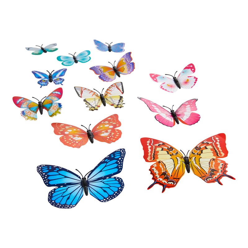 studio gebruiker stopverf 3D-stickers "Vlinders", 12 stuks online kopen | Huis & Comfort
